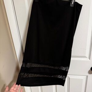 Brandy Melville Black Pencil Skirt with Mesh Accents